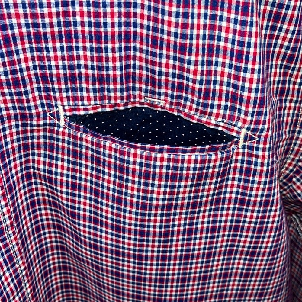 Scotch & Soda Men's Blue & Red Checkered Button Down. L. New Unworn Condition. - Picture 5 of 8